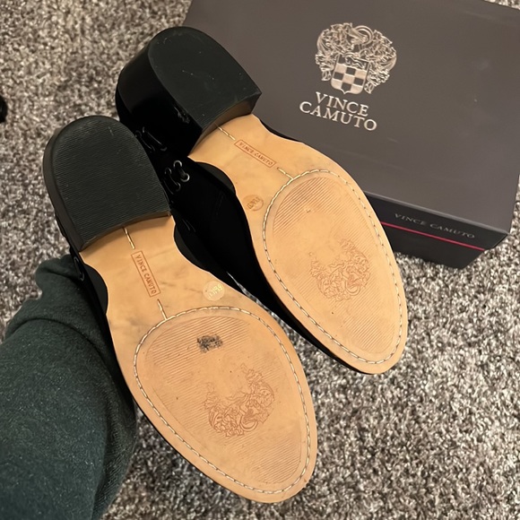 Vince Camuto Black Pevista Suede Leather Booties - Size 6.5 - Picture 11 of 12